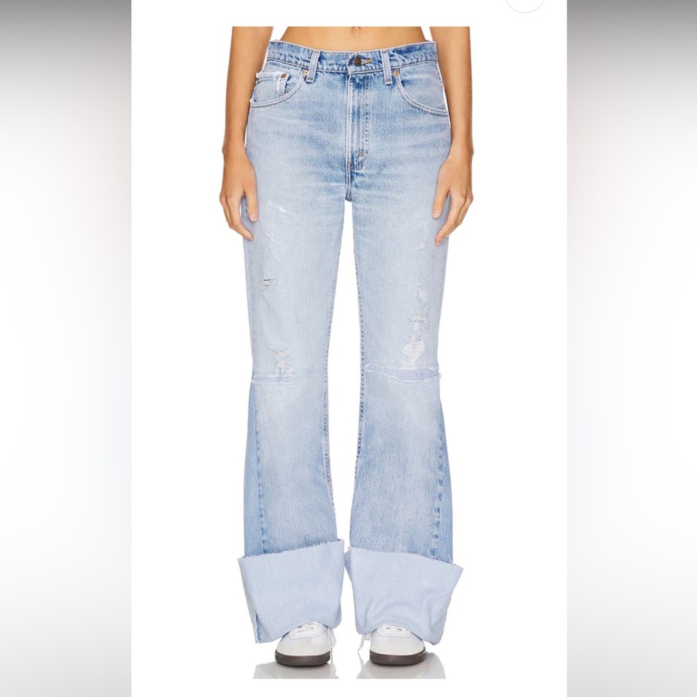 Vintage ultra wide cuff Aligrace jeans in light medium